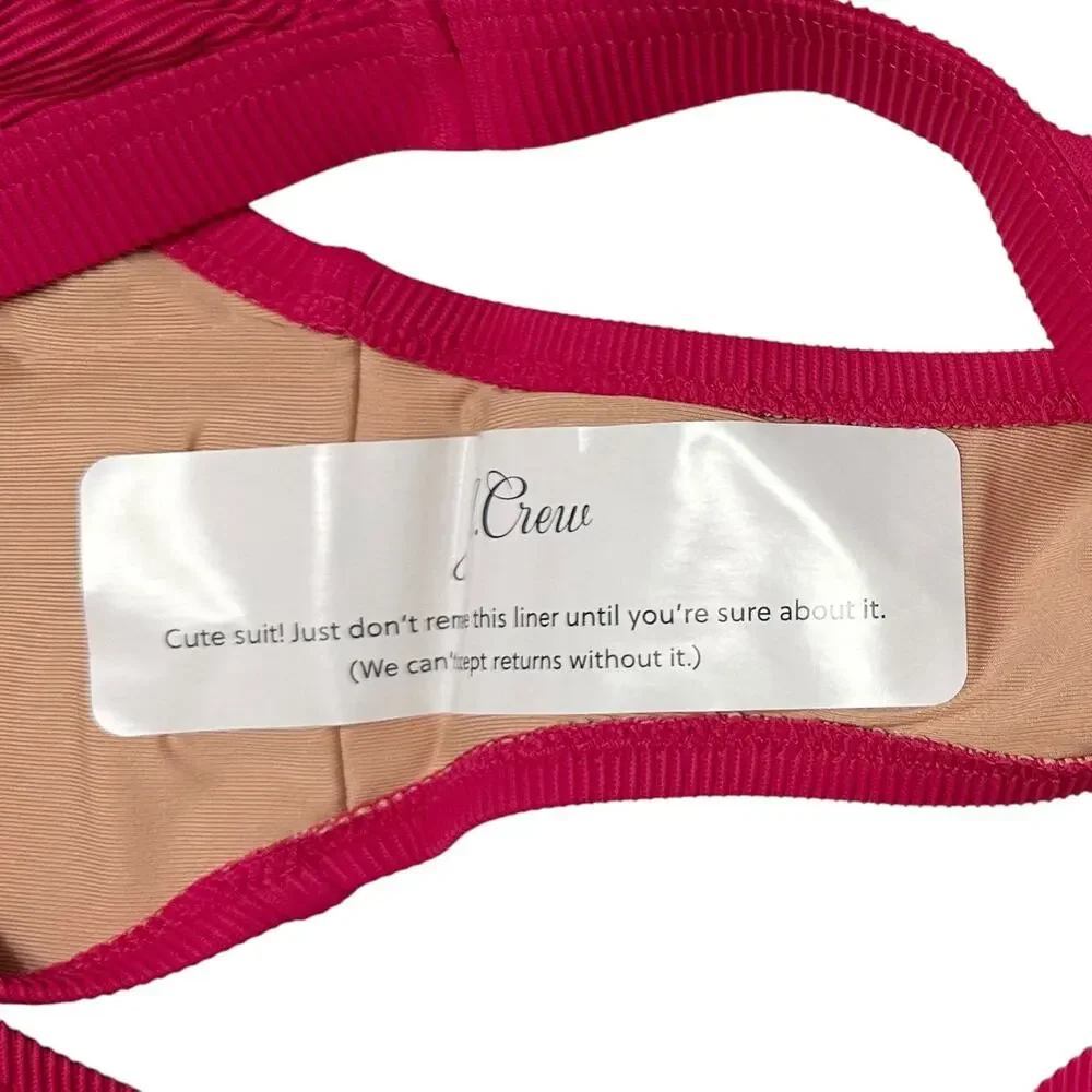 2/$15 NWT J. Crew Ribbed-Trim Hipster Full Coverage Bikini Bottom Pink Size XXL